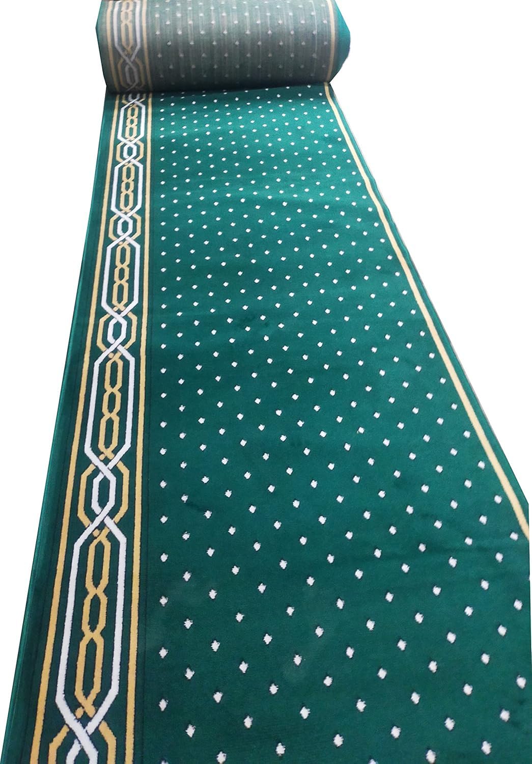 Green Janamaz Roll – Premium Masjid Carpet | Mosque Prayer Mat & Janamaz Rug