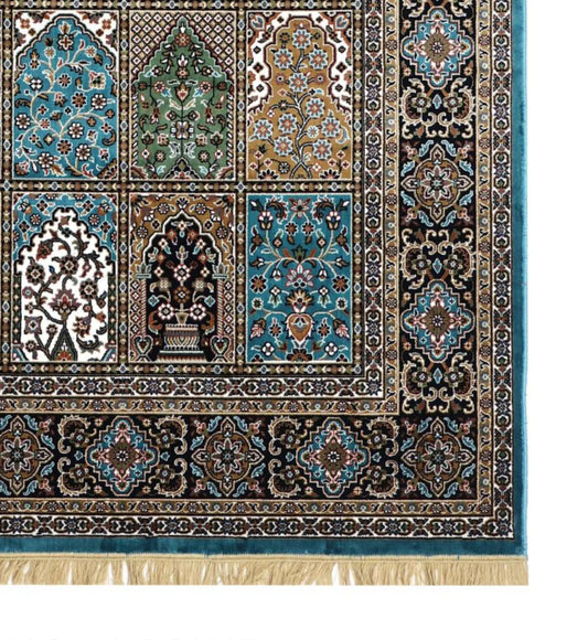 Inayat Blue Persian Silk Carpet & Rug