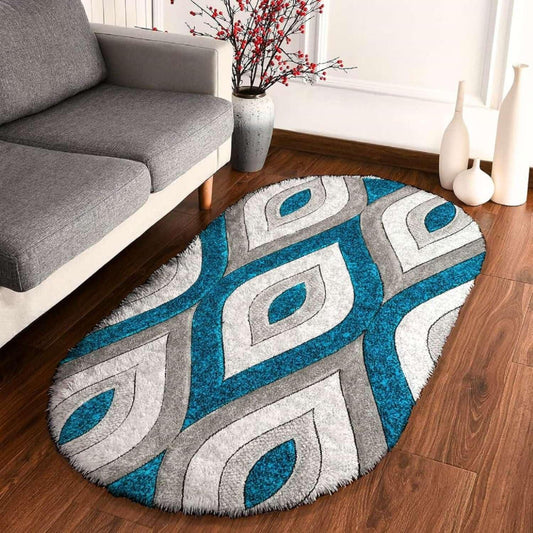 Plush Wave Oval Shaggy Carpet and Rug