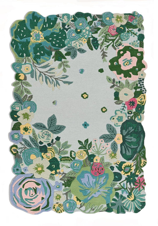 Verdant Foliage Irregular Carpet & Rug