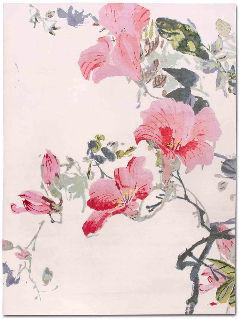 Contemporary Leaf Foliage Hand-Tufted Rug