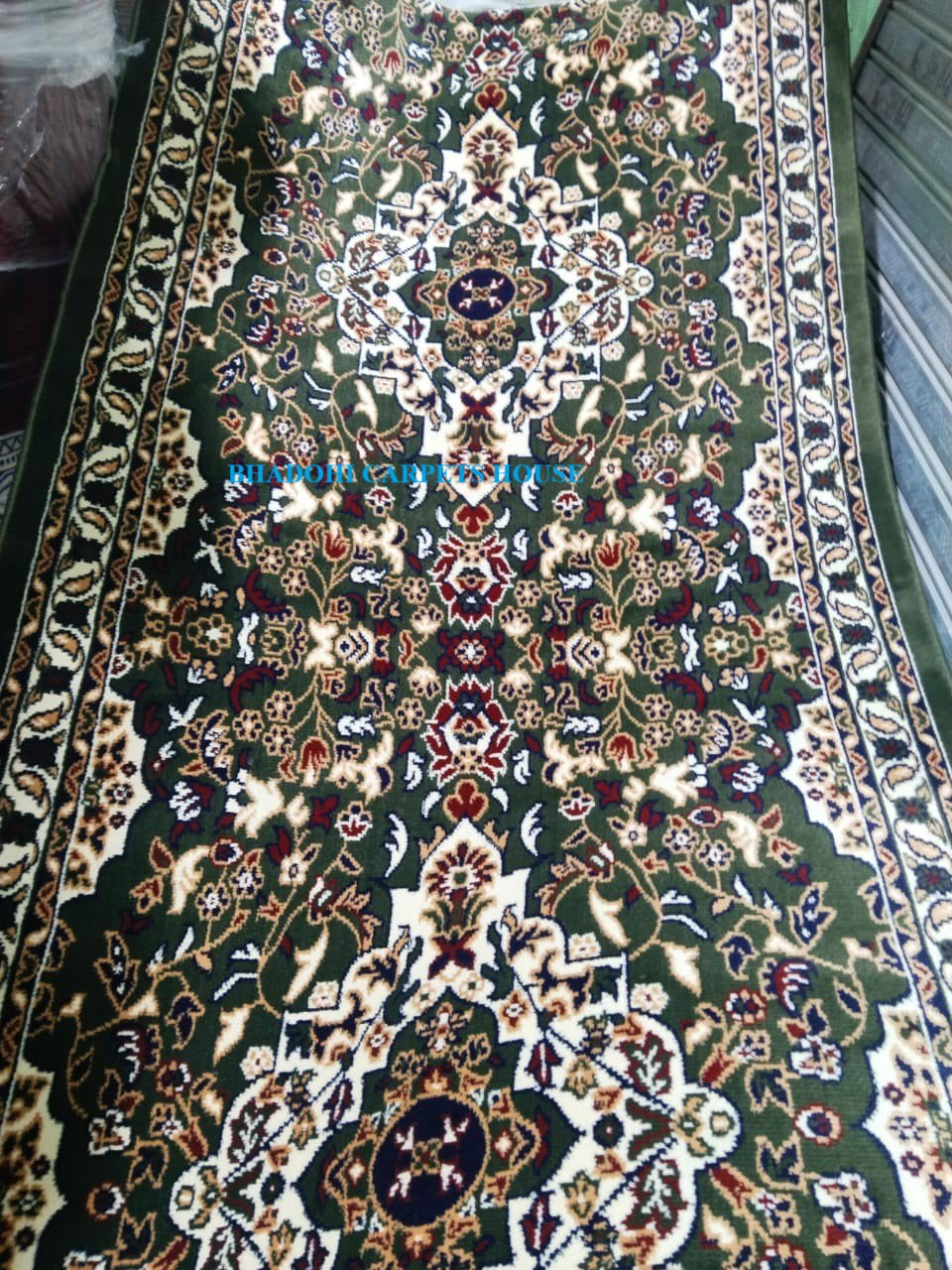 Green Turkish Janamaz Roll – Imported Masjid Carpet | 15mm Ultra Soft & Luxurious Mosque Prayer Mat