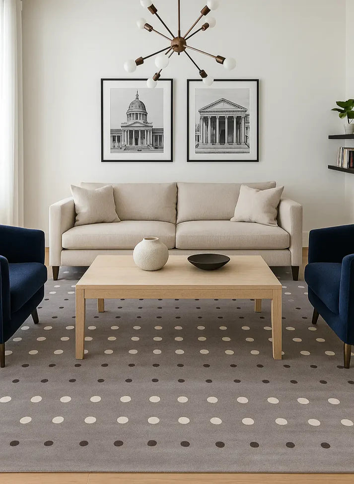 Grey Color Hand-Tufted 100% New Zealand Wool Rug