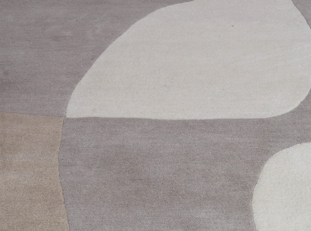 Beige Color Premium Handmade Woolen Irregular Rug