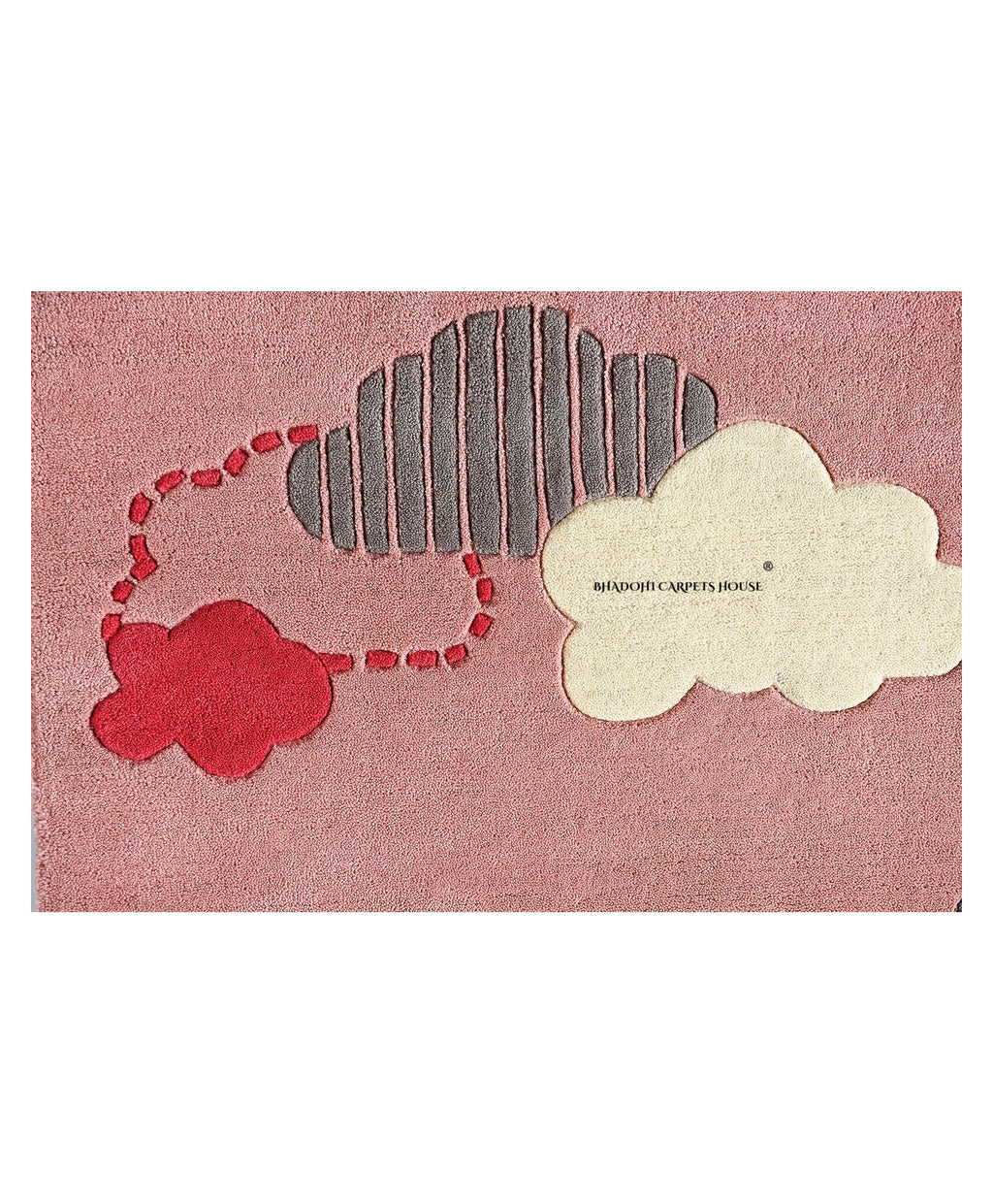 Pink Cloudscape – Handmade Wool Nursery Rug, Baby Room, Kid’s Room, Playroom, Child’s Space Area Rug, Toddler Bedroom Carpets – Perfect for Children's Room Décor