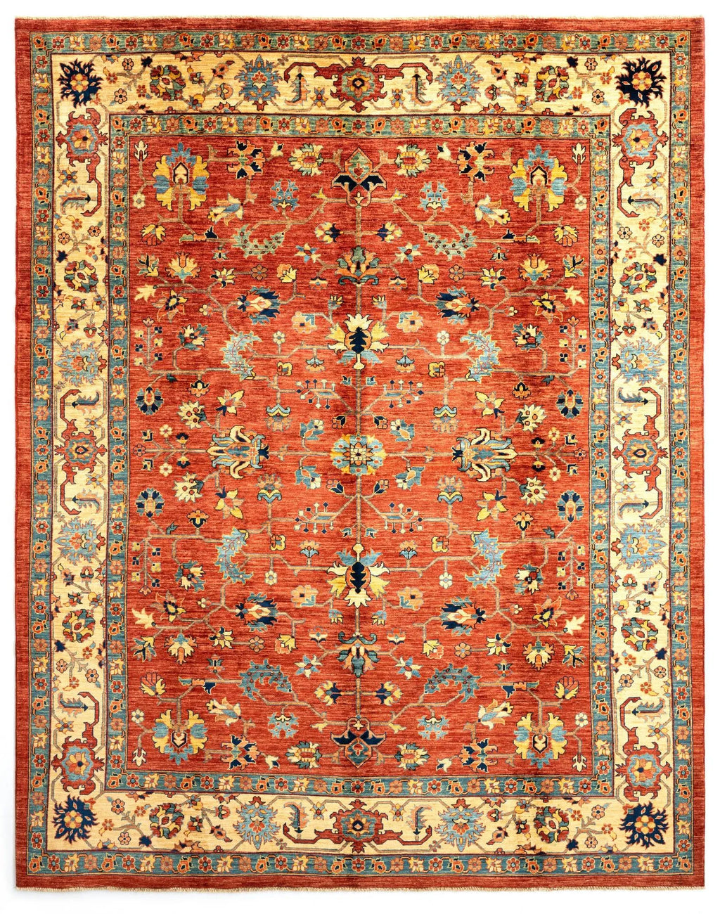 Orange Color Ariana Hand-Knotted Wool Rug