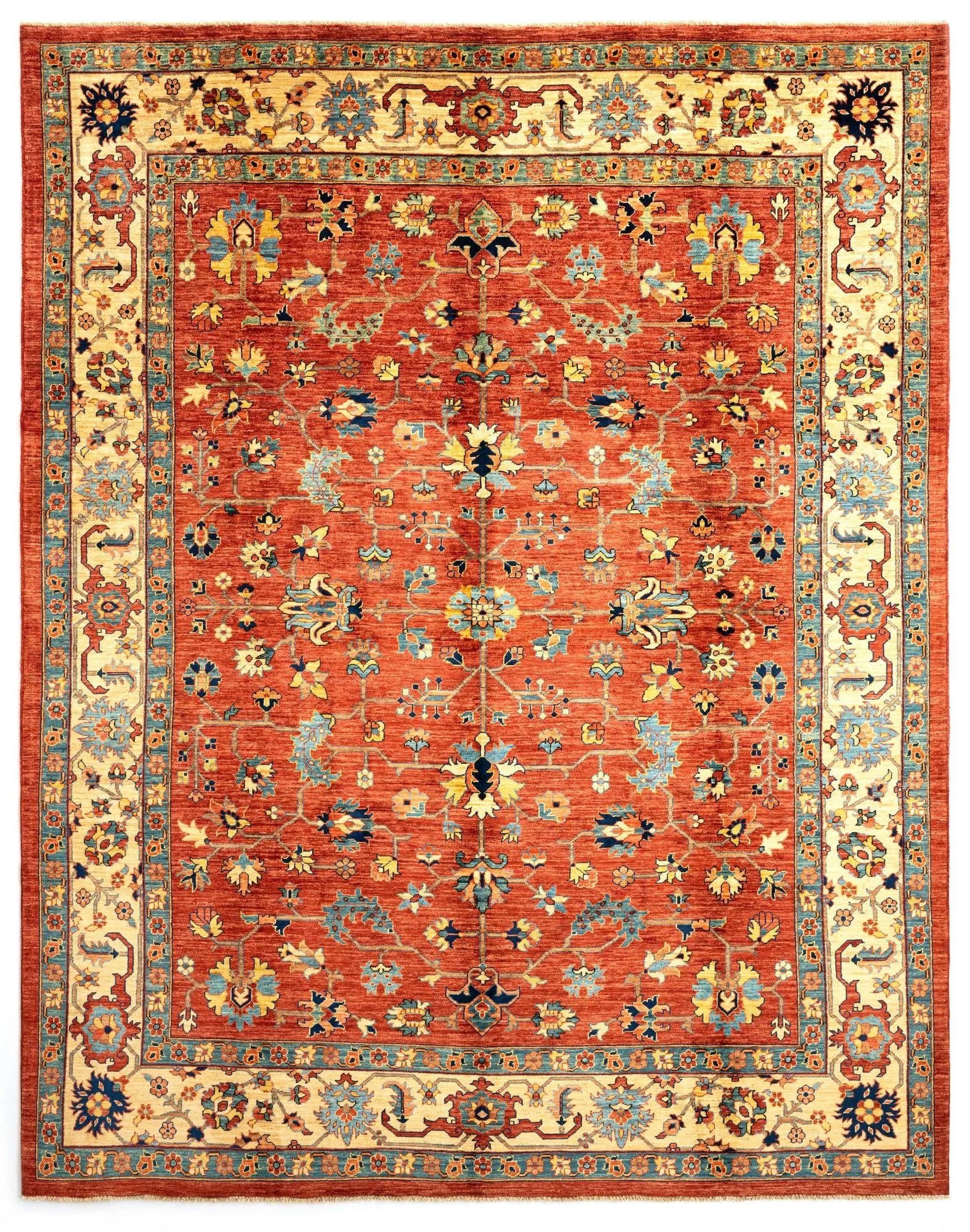 Orange Color Ariana Hand-Knotted Wool Rug