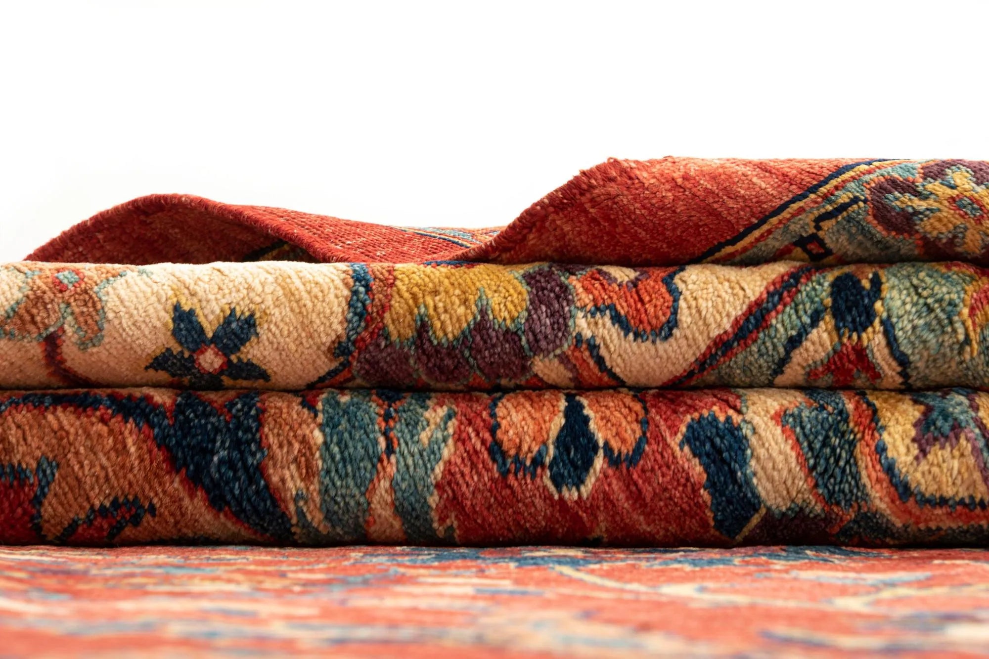 Orange Color Ariana Hand-Knotted Wool Rug