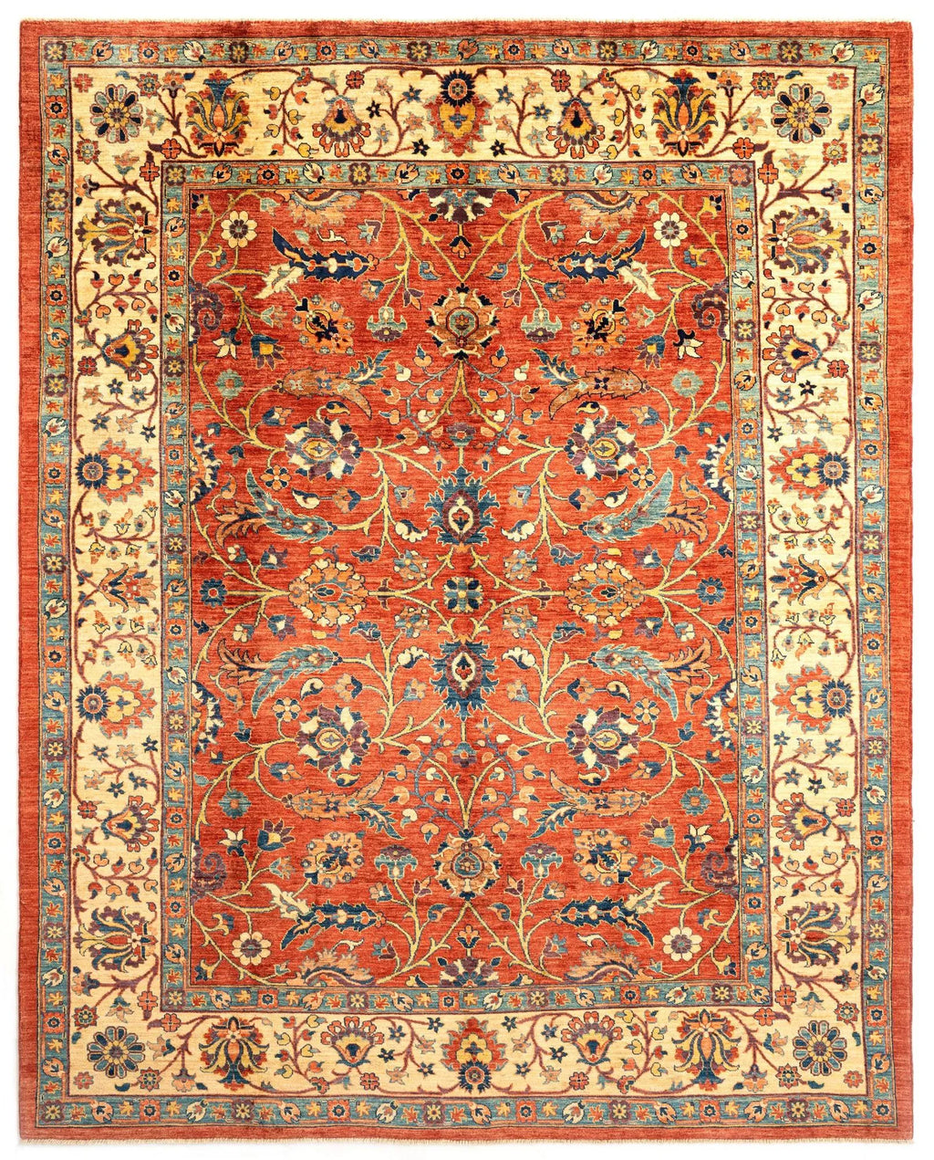 Orange Color Ariana Hand-Knotted Wool Rug