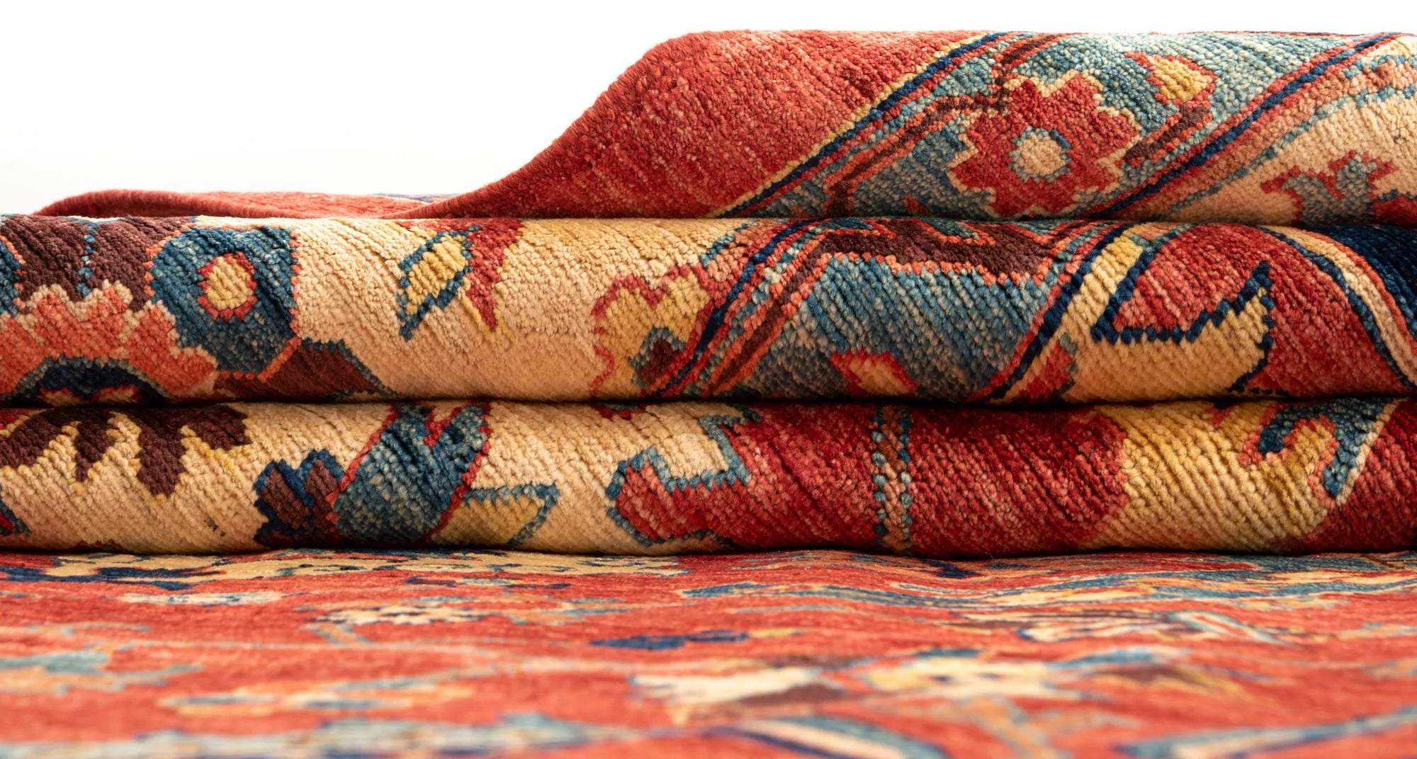 Orange Color Ariana Hand-Knotted Wool Rug