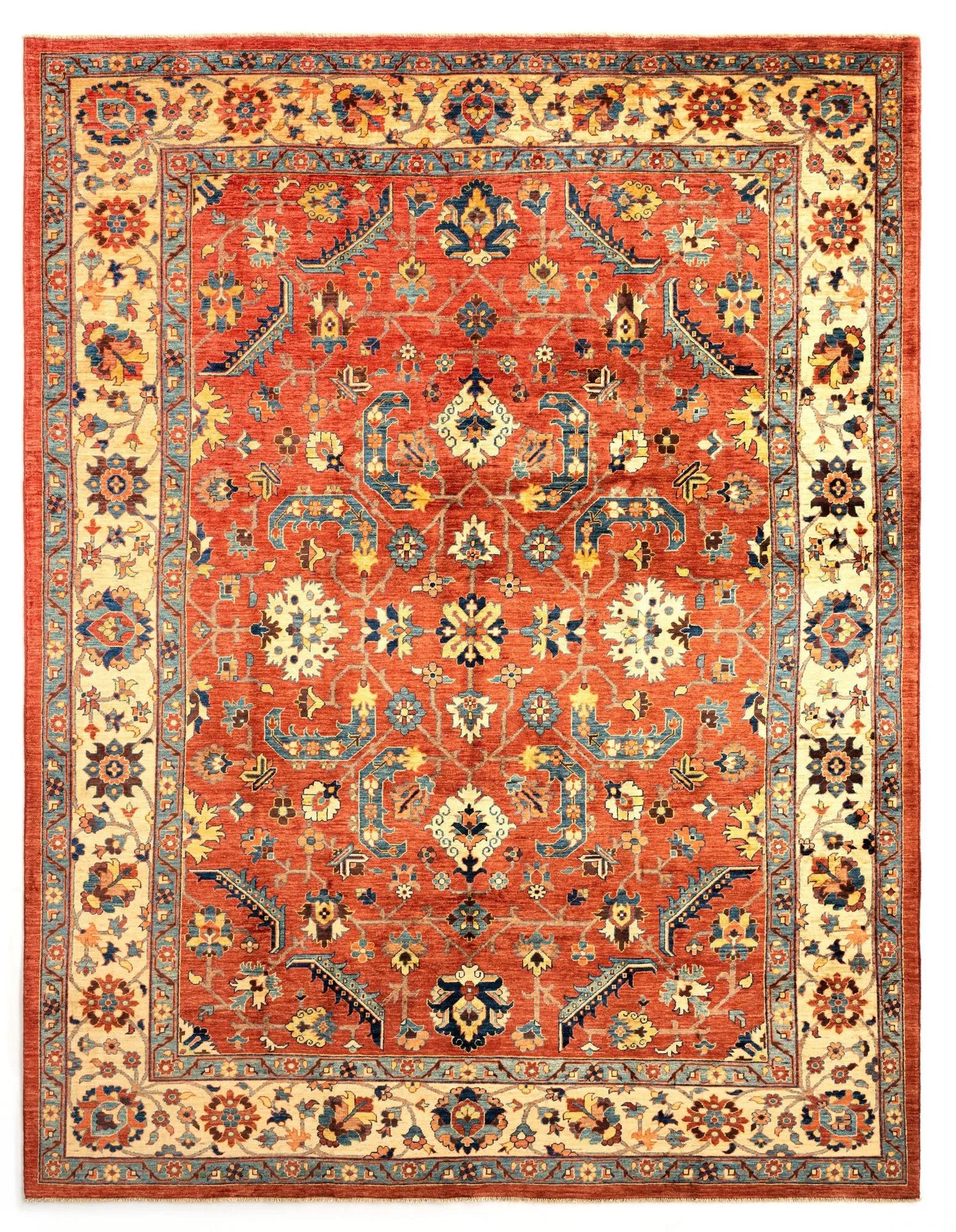 Orange Color Ariana Hand-Knotted Wool Rug
