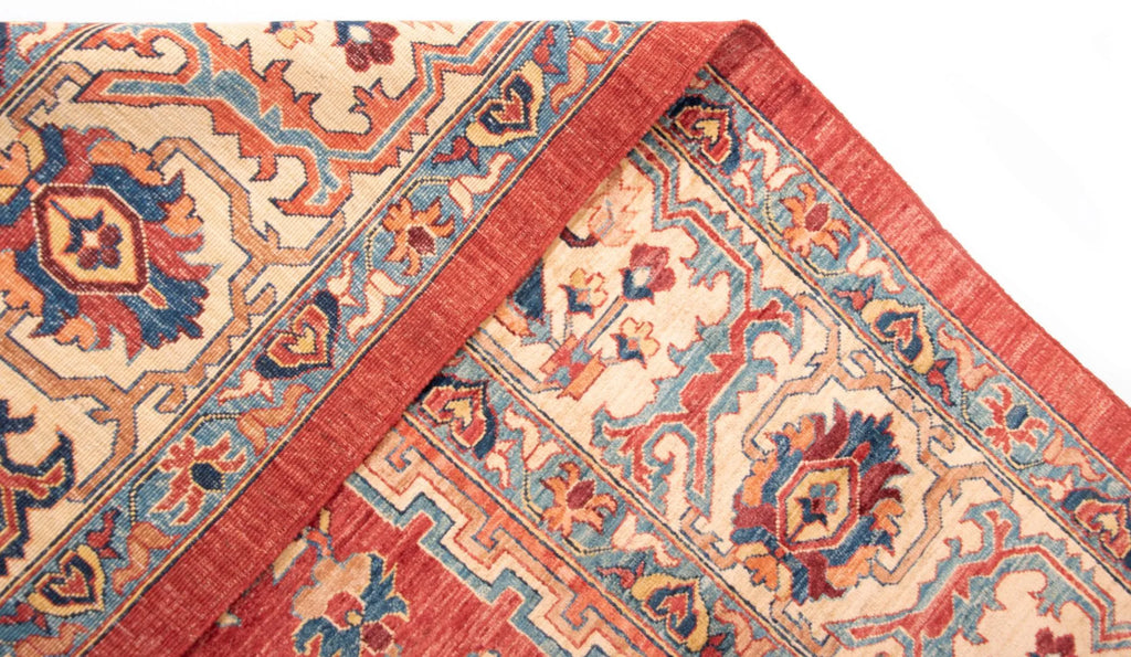 Rust Color Indo-Tabriz Hand-Knotted Wool Rug