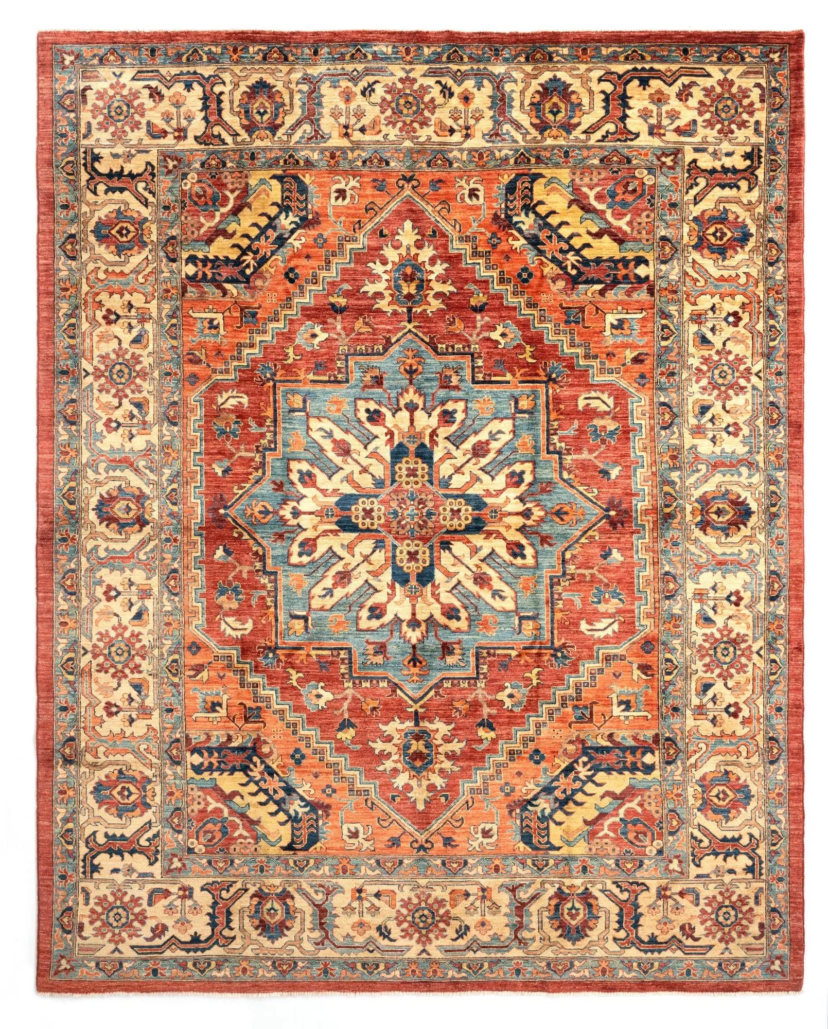 Orange Color Ariana Hand-Knotted Wool Rug