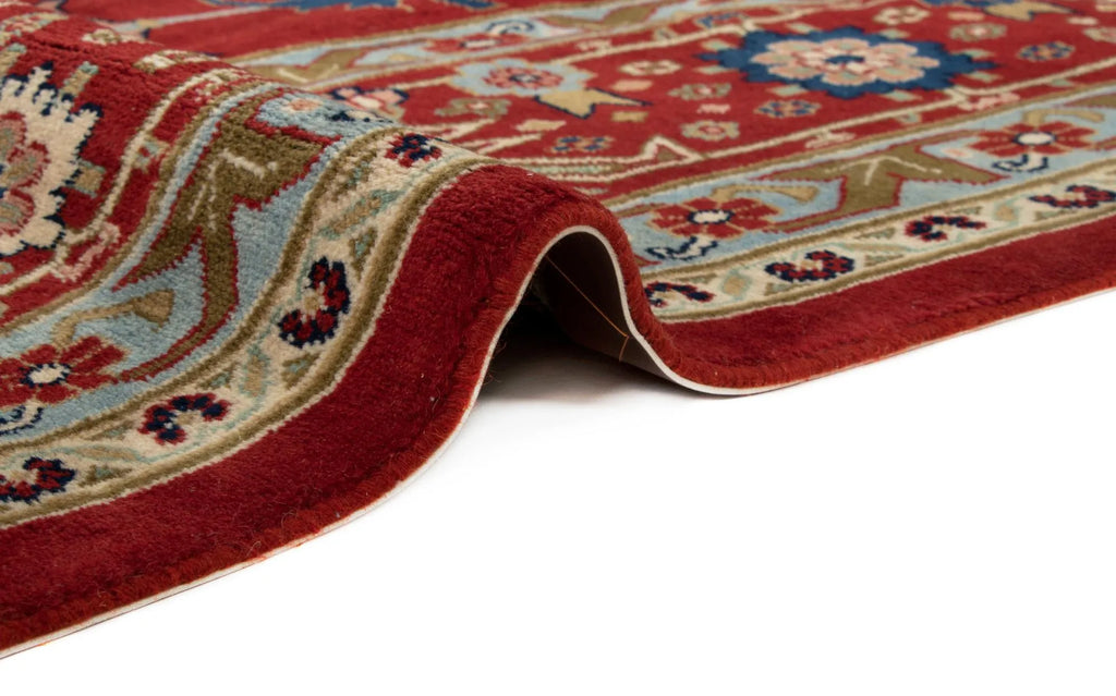 Maroon Color Indo-Tabriz Hand-Knotted Wool Rug