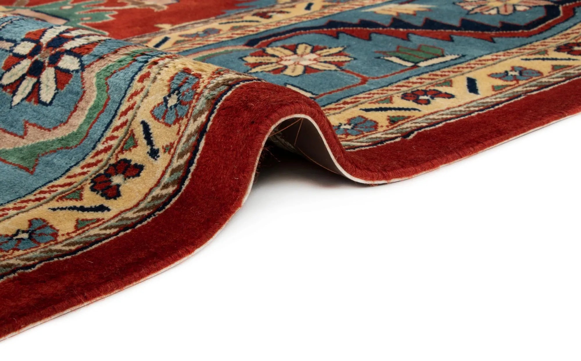 Maroon Color Indo-Tabriz Hand-Knotted Wool Rug