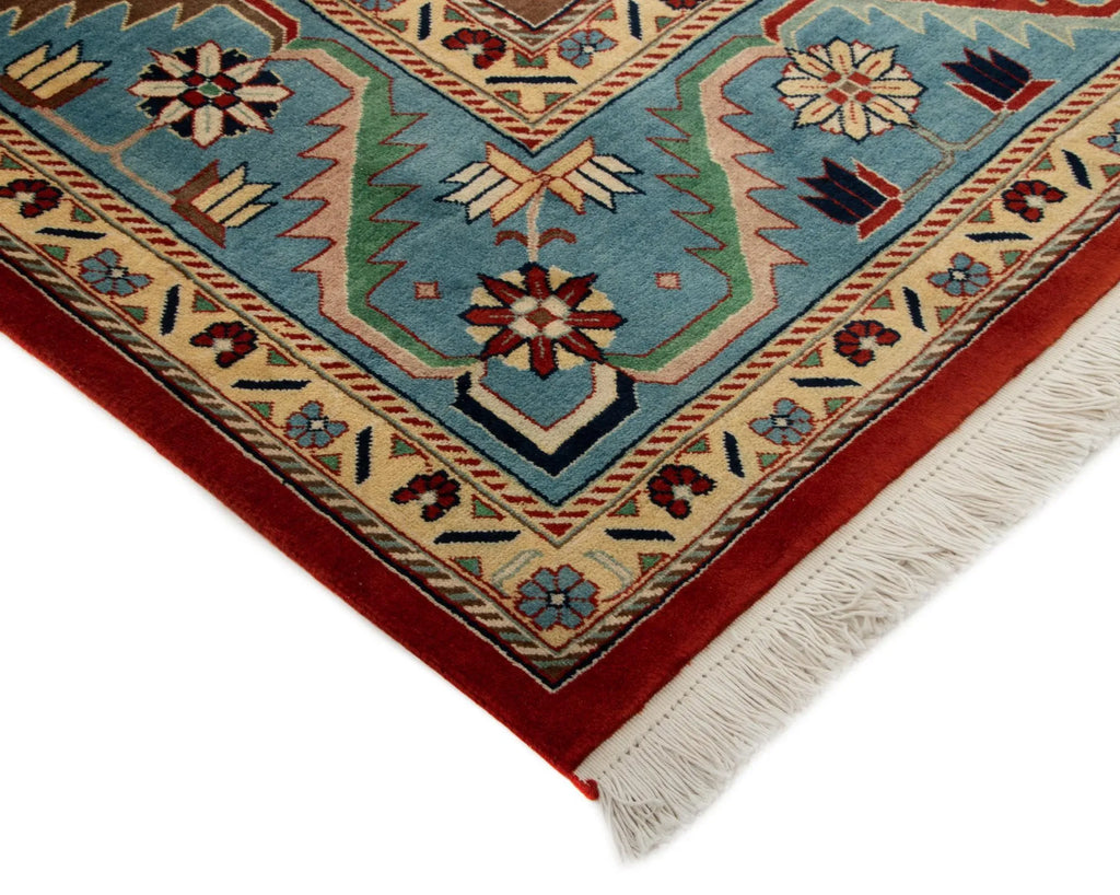 Maroon Color Indo-Tabriz Hand-Knotted Wool Rug