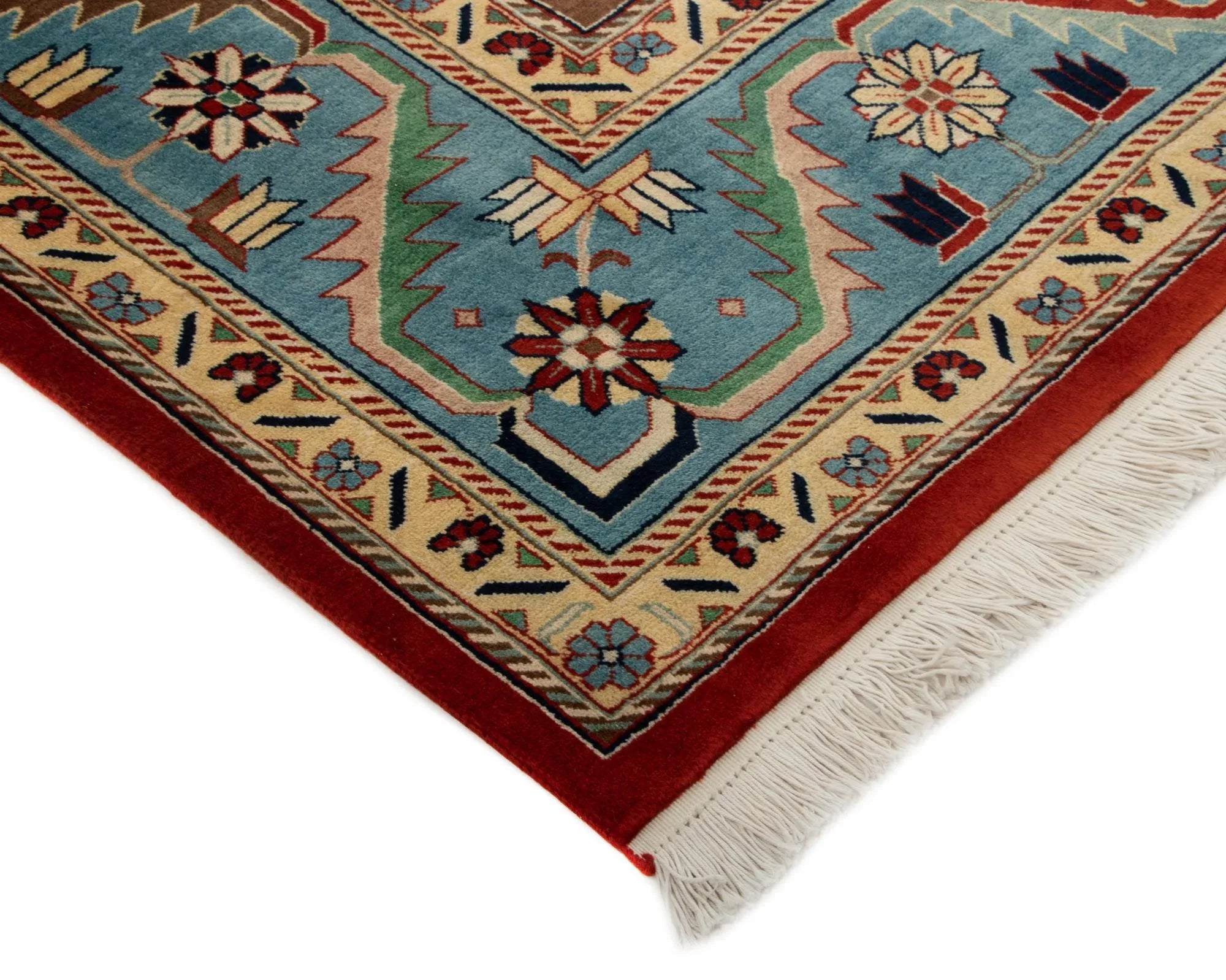 Maroon Color Indo-Tabriz Hand-Knotted Wool Rug