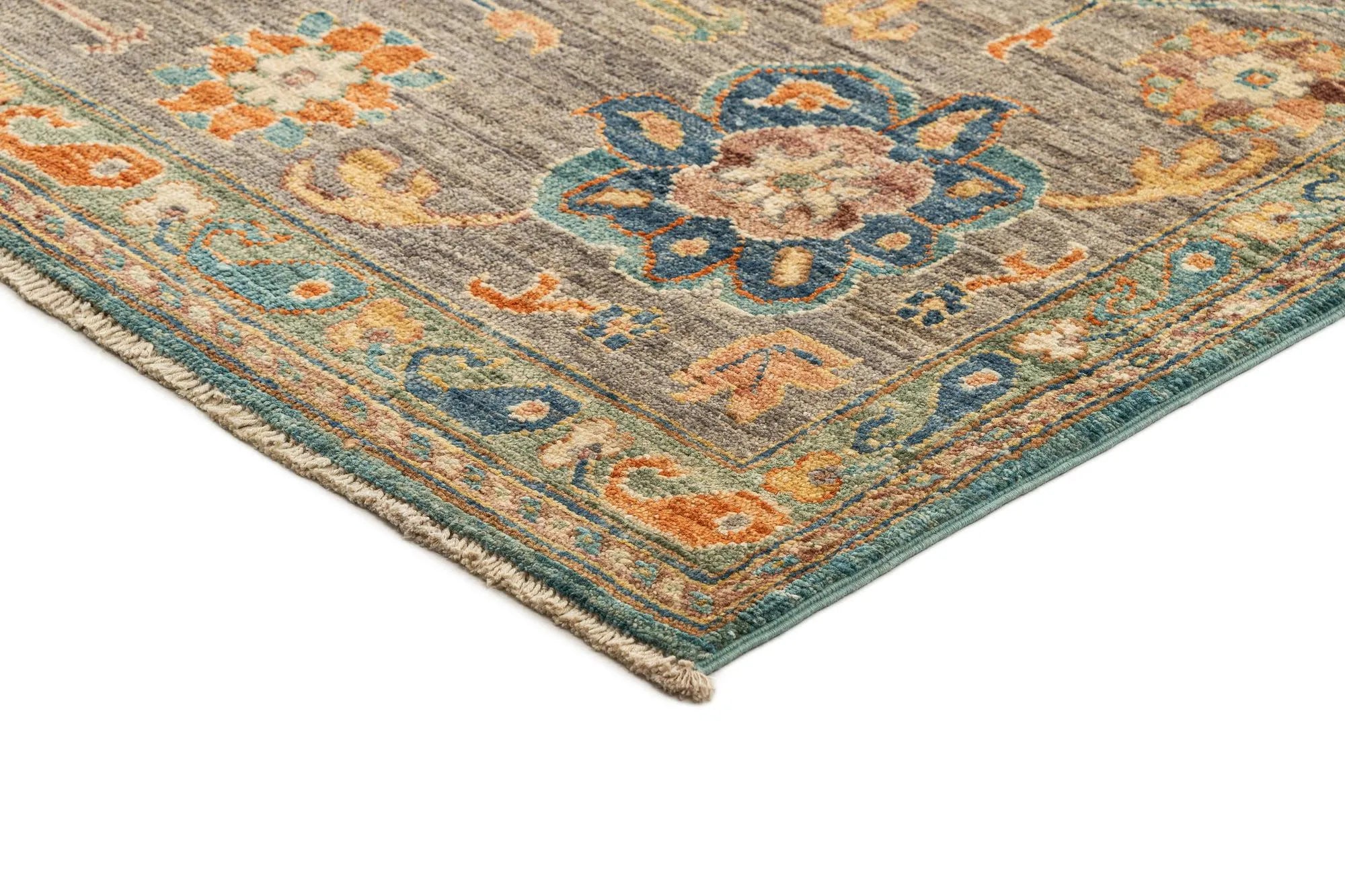 Blue Color Oushak Hand-Knotted Wool Rug