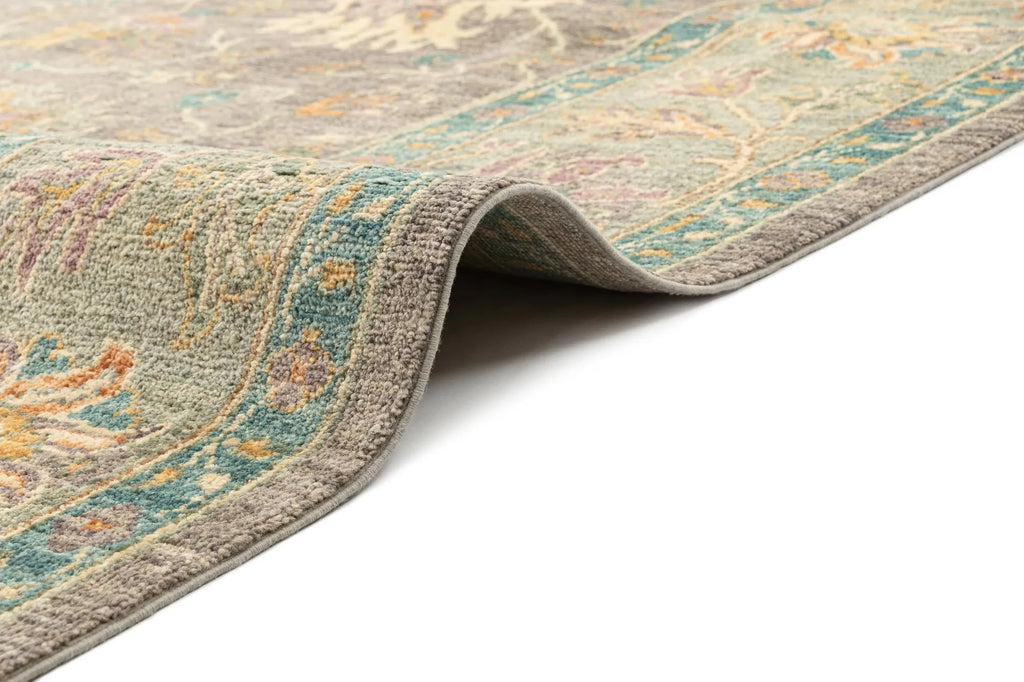 Light Brown Color Oushak Hand-Knotted Wool Rug