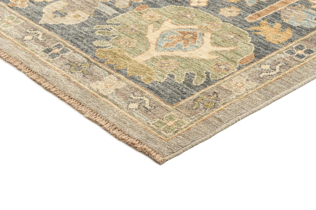 Beige Color Oushak Hand-Knotted Wool Rug