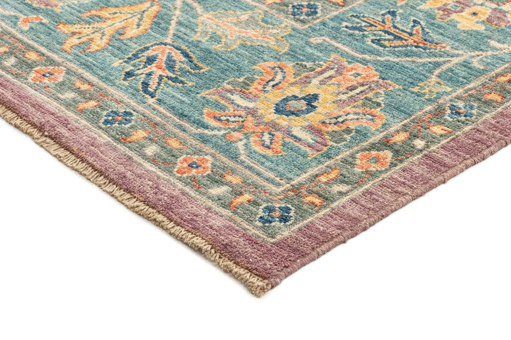Mauve Pink Color Oushak Hand-Knotted Wool Rug