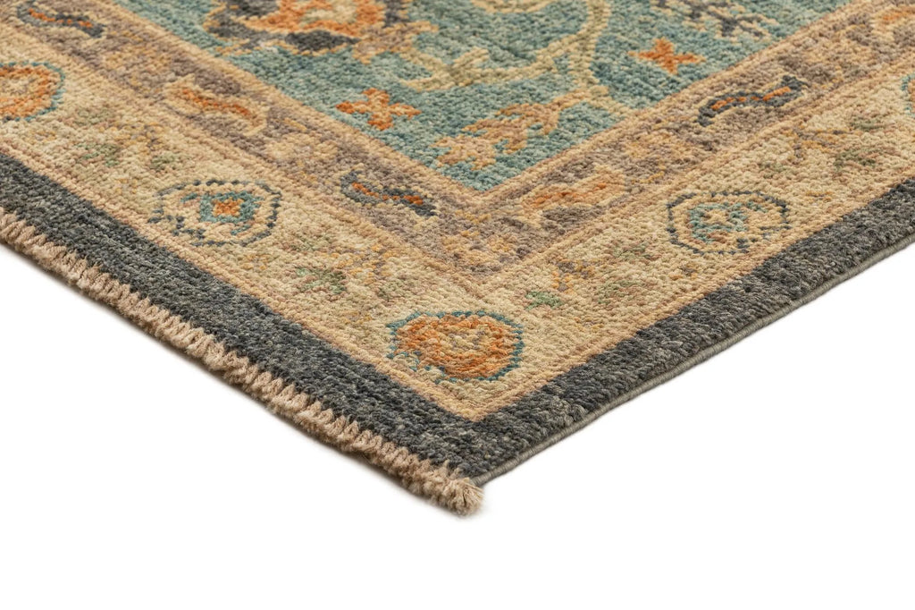 Light Brown Color Oushak Hand-Knotted Wool Rug