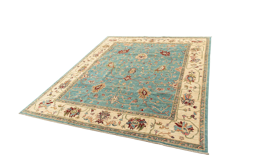 Blue Color Oushak Hand-Knotted Wool Rug