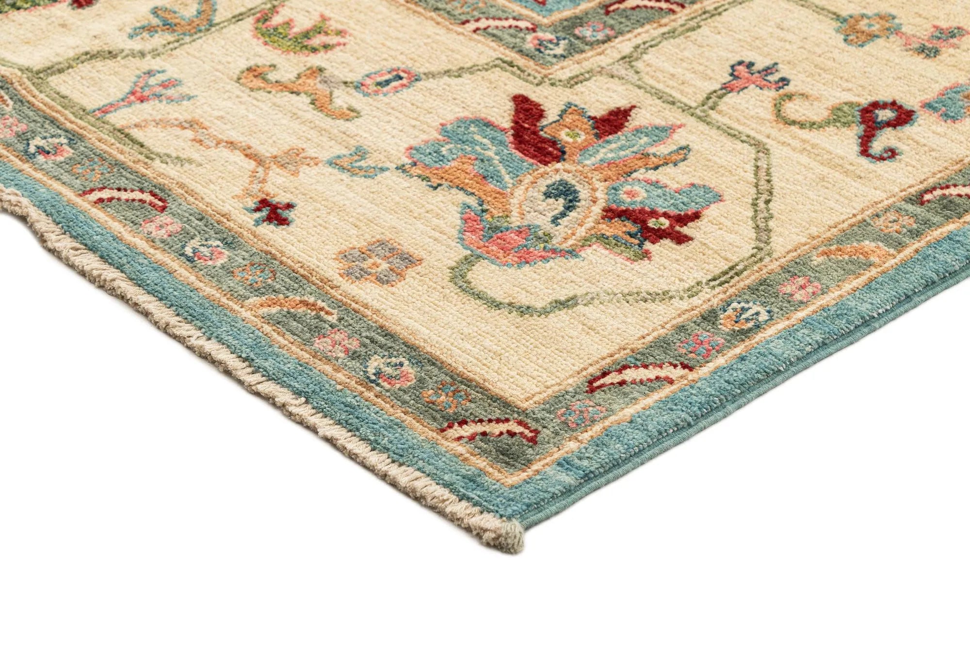 Blue Color Oushak Hand-Knotted Wool Rug