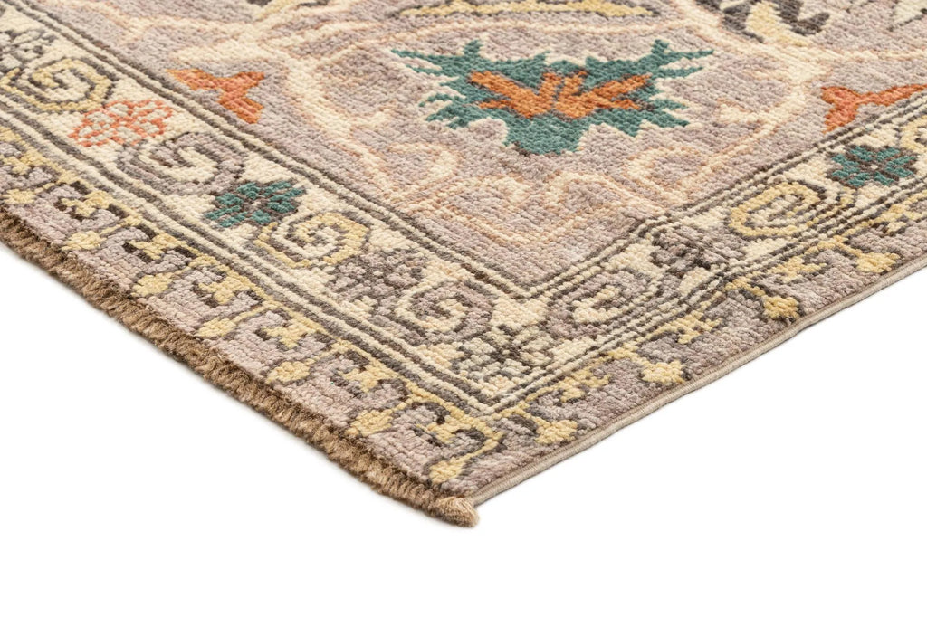 Beige Color Oushak Hand-Knotted Wool Rug