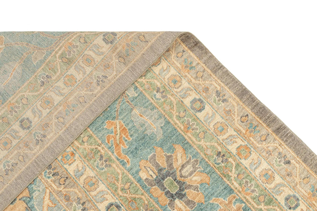 Light Brown Color Oushak Hand-Knotted Wool Rug