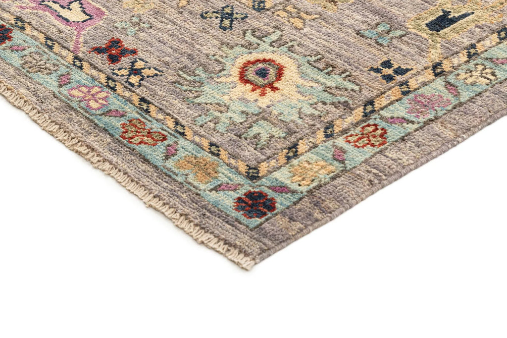 Beige Color Oushak Hand-Knotted Wool Rug