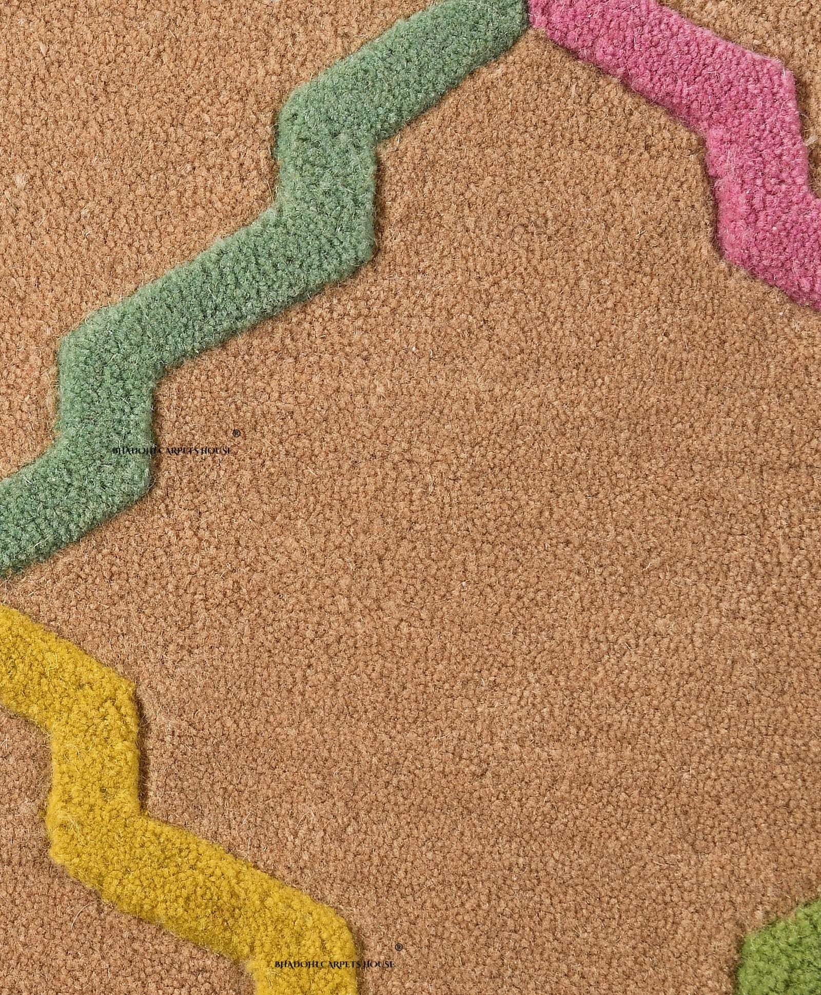 Camel Moraccan – Handmade Wool Nursery Rug, Baby Room, Kid’s Room, Playroom, Child’s Space Area Rug, Toddler Bedroom Carpets – Perfect for Children's Room Décor