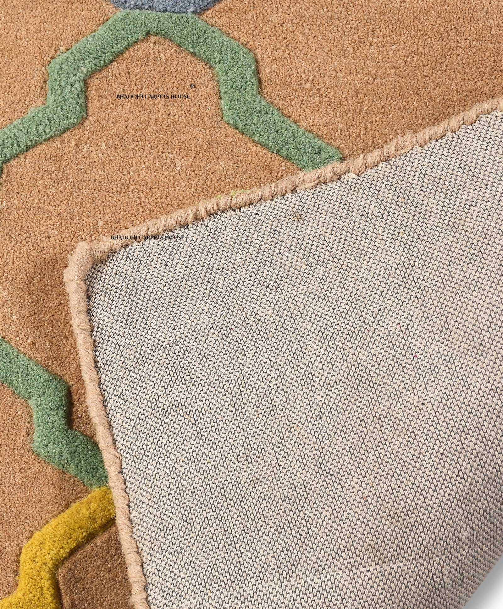 Camel Moraccan – Handmade Wool Nursery Rug, Baby Room, Kid’s Room, Playroom, Child’s Space Area Rug, Toddler Bedroom Carpets – Perfect for Children's Room Décor