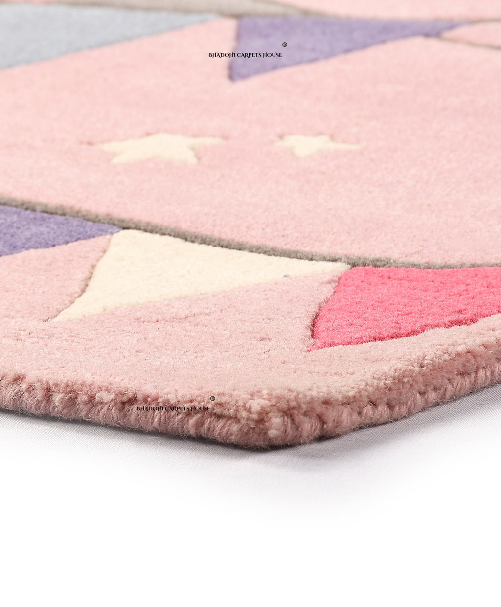 Pink Flags – Handmade Wool Nursery Rug, Baby Room, Kid’s Room, Playroom, Child’s Space Area Rug, Toddler Bedroom Carpets – Perfect for Children's Room Décor