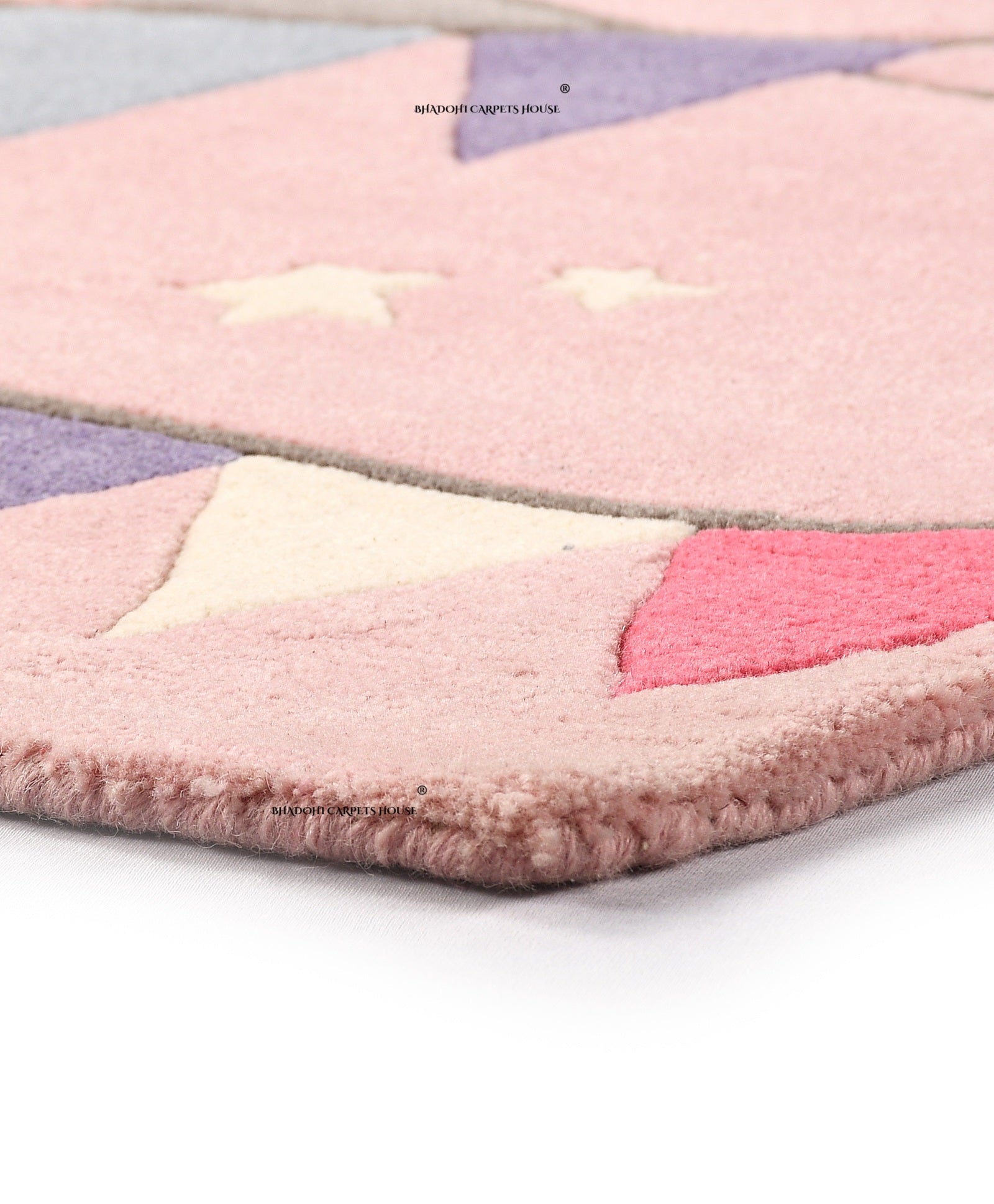 Pink Flags – Handmade Wool Nursery Rug, Baby Room, Kid’s Room, Playroom, Child’s Space Area Rug, Toddler Bedroom Carpets – Perfect for Children's Room Décor