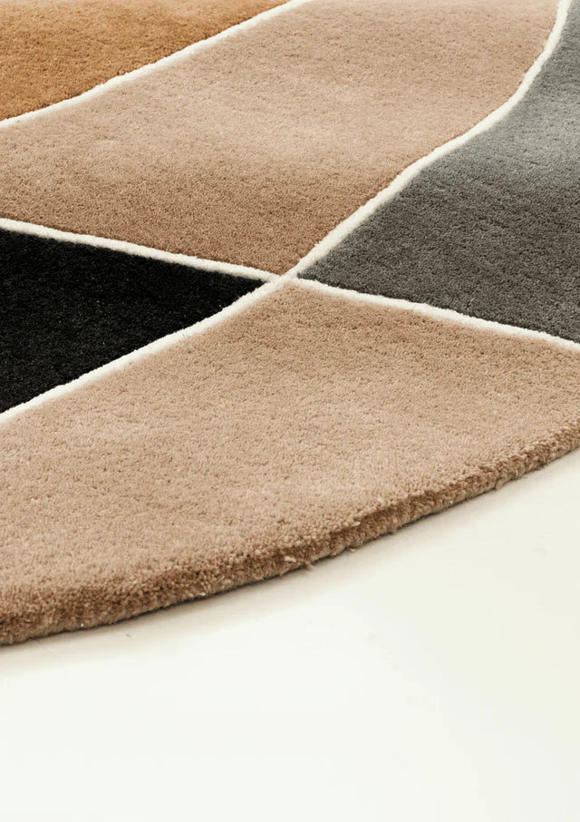 Grey Rust Color Hand-Tufted Irregular Rug