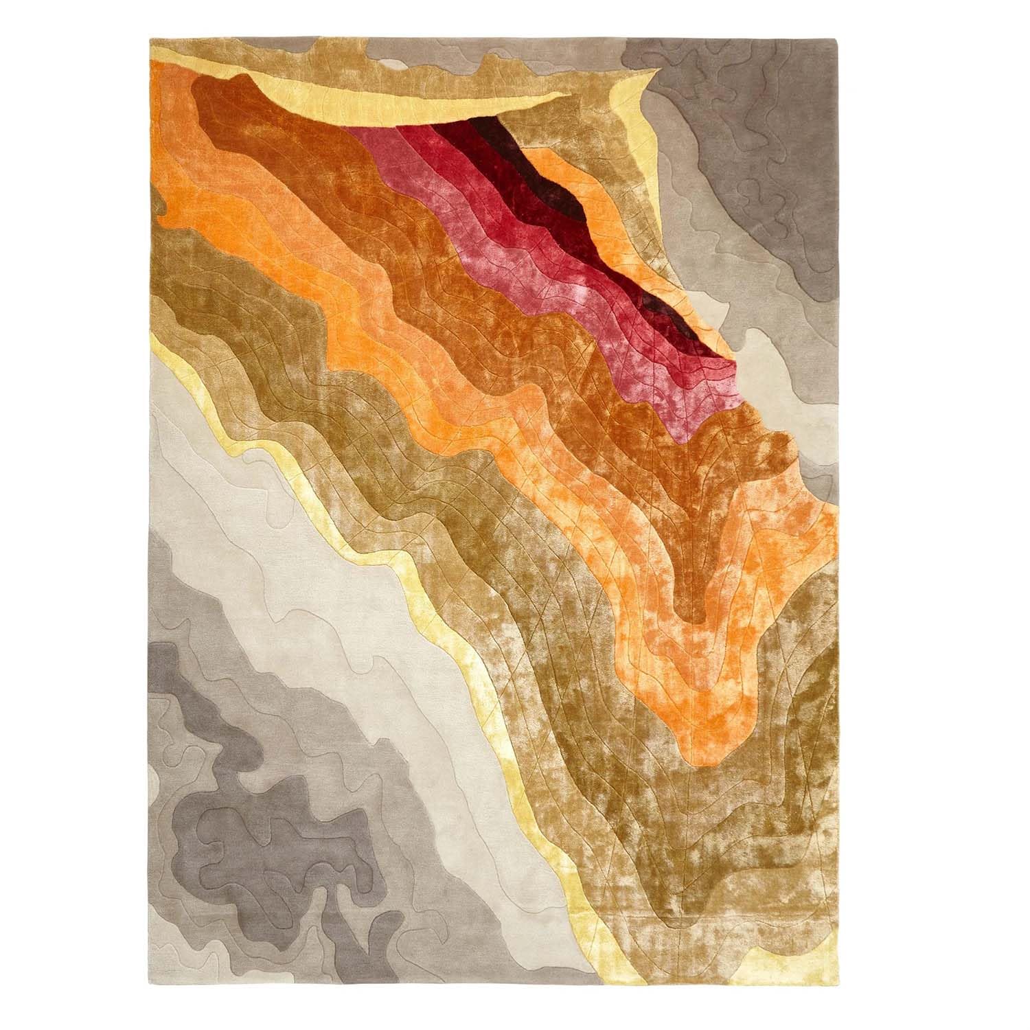 Multicolor Viscose Silk & Wool Hand-Tufted Rug