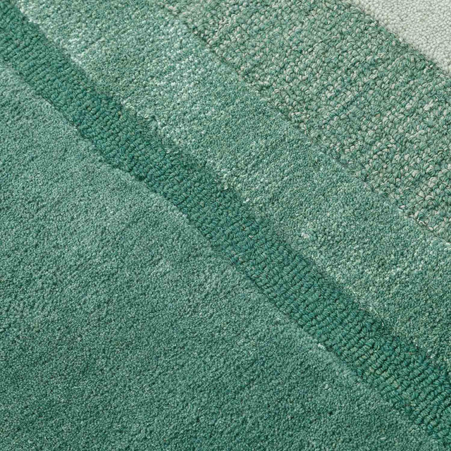 Green Color Hand-Tufted Irregular Rug