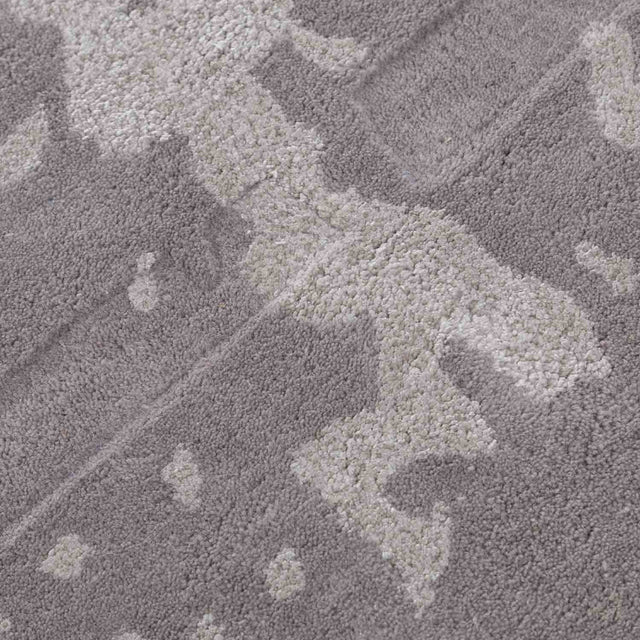 Grey Color Premium Handmade Woolen Irregular Rug