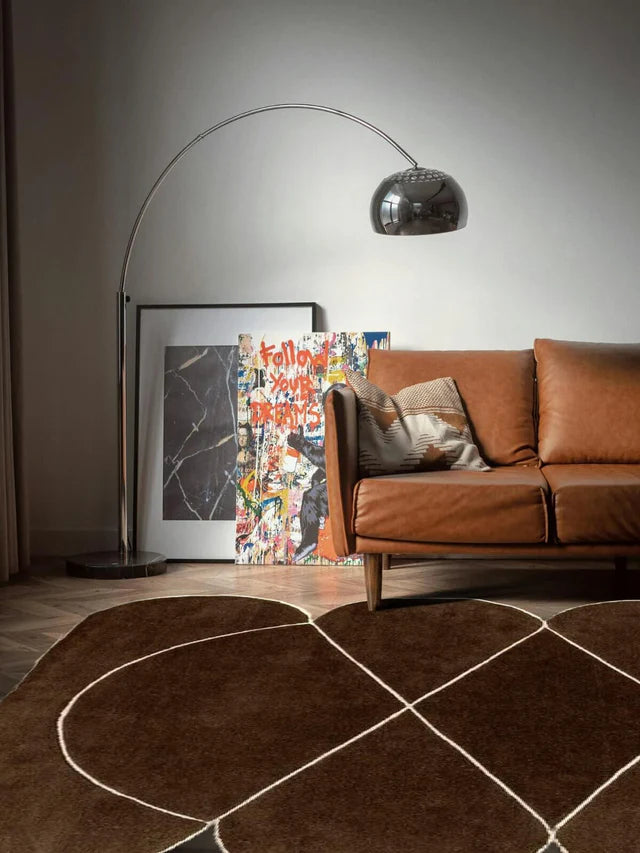 Coffee Color Premium Handmade Woolen Irregular Rug