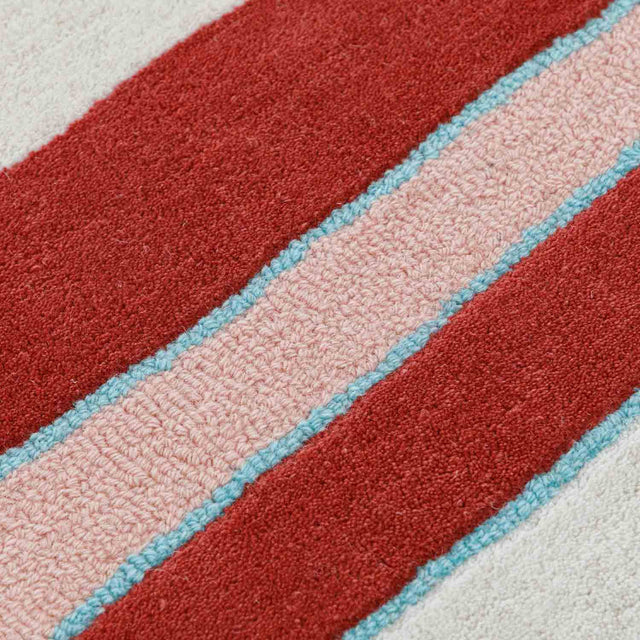Red Color Premium Handmade Woolen Irregular Rug