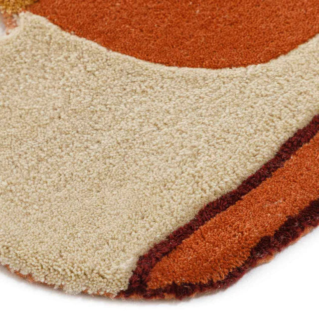 Rust Color Premium Handmade Woolen Irregular Rug