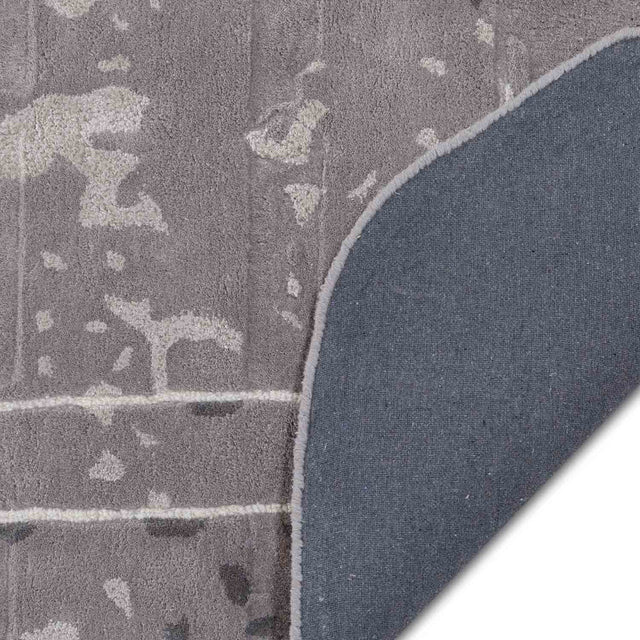 Grey Color Premium Handmade Woolen Irregular Rug