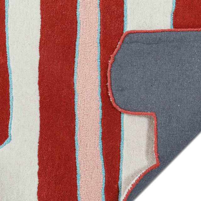 Red Color Premium Handmade Woolen Irregular Rug