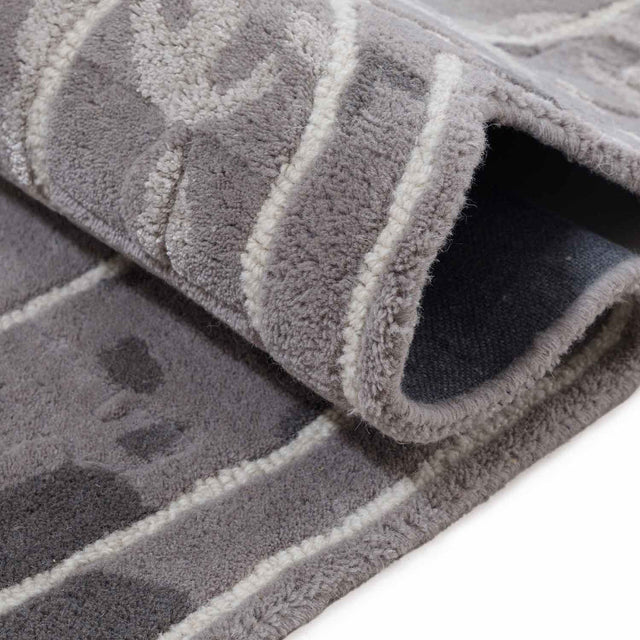 Grey Color Premium Handmade Woolen Irregular Rug