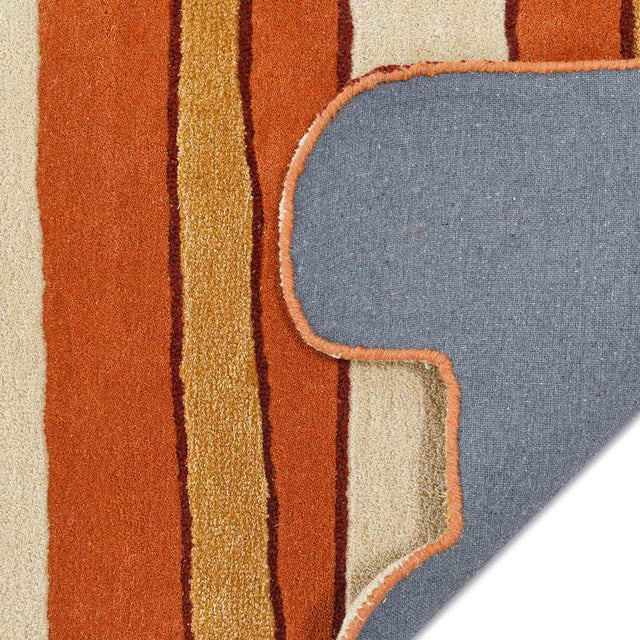 Rust Color Premium Handmade Woolen Irregular Rug