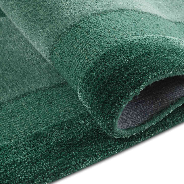 Green Color Hand-Tufted Irregular Rug