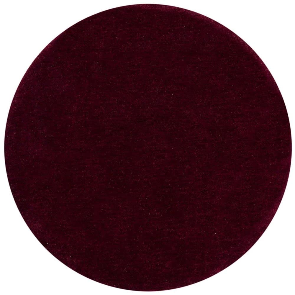 Maroon Hand Tufted Round Rug – Solid Carpet for Modern Homes