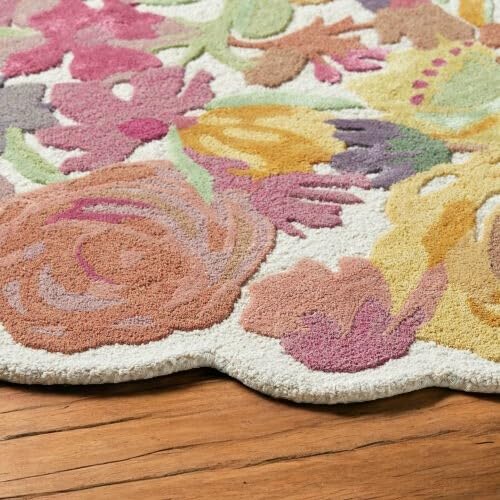 Multicolor Foliage Hand-Tufted Irregular Rug