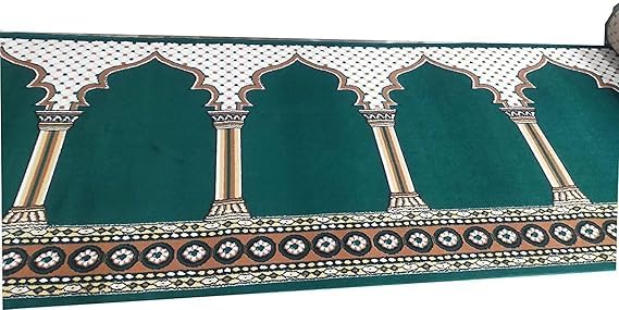 Green Janamaz Roll – Premium Masjid Carpet | Mosque Prayer Mat & Janamaz Rug